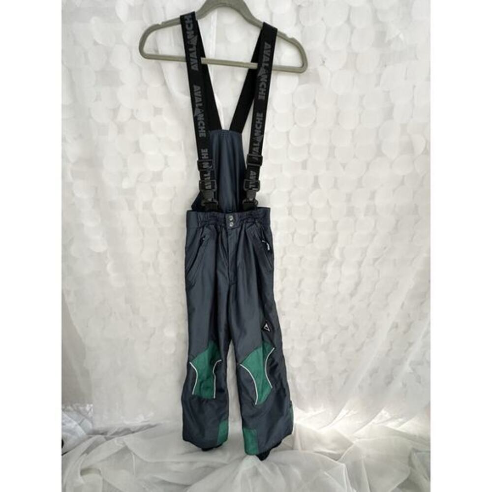 Youth XS Blue Ski Snowboard Suspender Bibs AVALANCHE THINSULATE SIDE LEG ZIPS